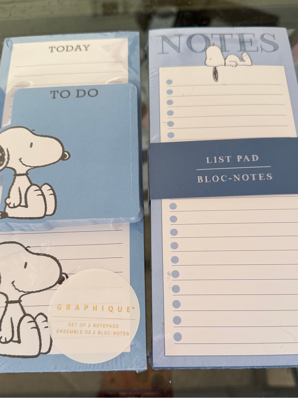 Snoopy Blue To-Do & Notes 2 Notepad Set - Picture 2 of 2
